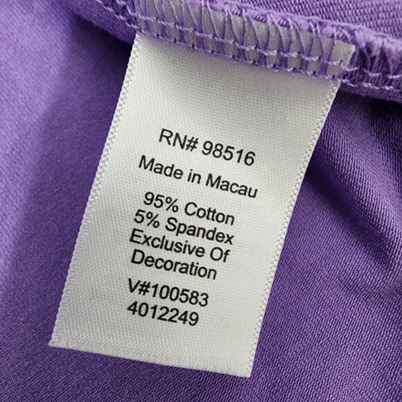 Coldwater Creek Womens Tank Top Longer Length Double Lace Sleeveless Lavender XL - Picture 8 of 9